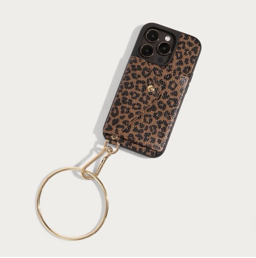 Bandolier Gigi Wristlet Carabiner O Ring Leopard For iPhone 14 Pro Case Wallet